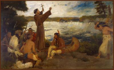 Father Hennepin at St. Anthony Falls, Douglas Volk, 1905. At the Minnesota State Capitol.
