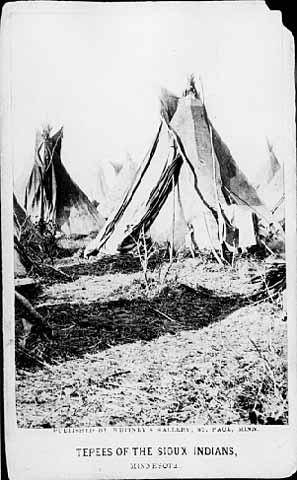 Tepees of Sioux Indians below Fort Snelling | The U.S.-Dakota War of 1862